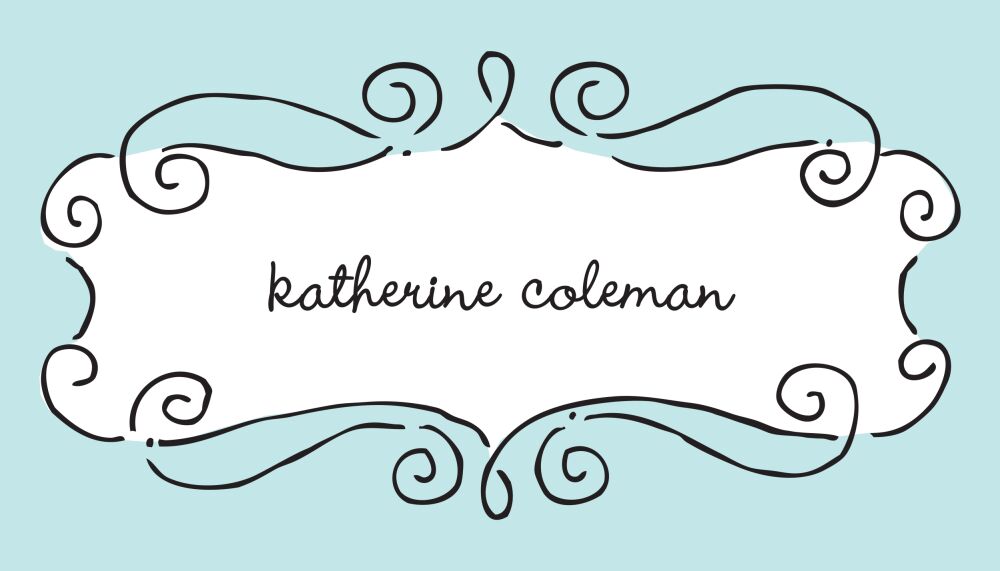 Curly Frame Aqua Flat Enclosure Card