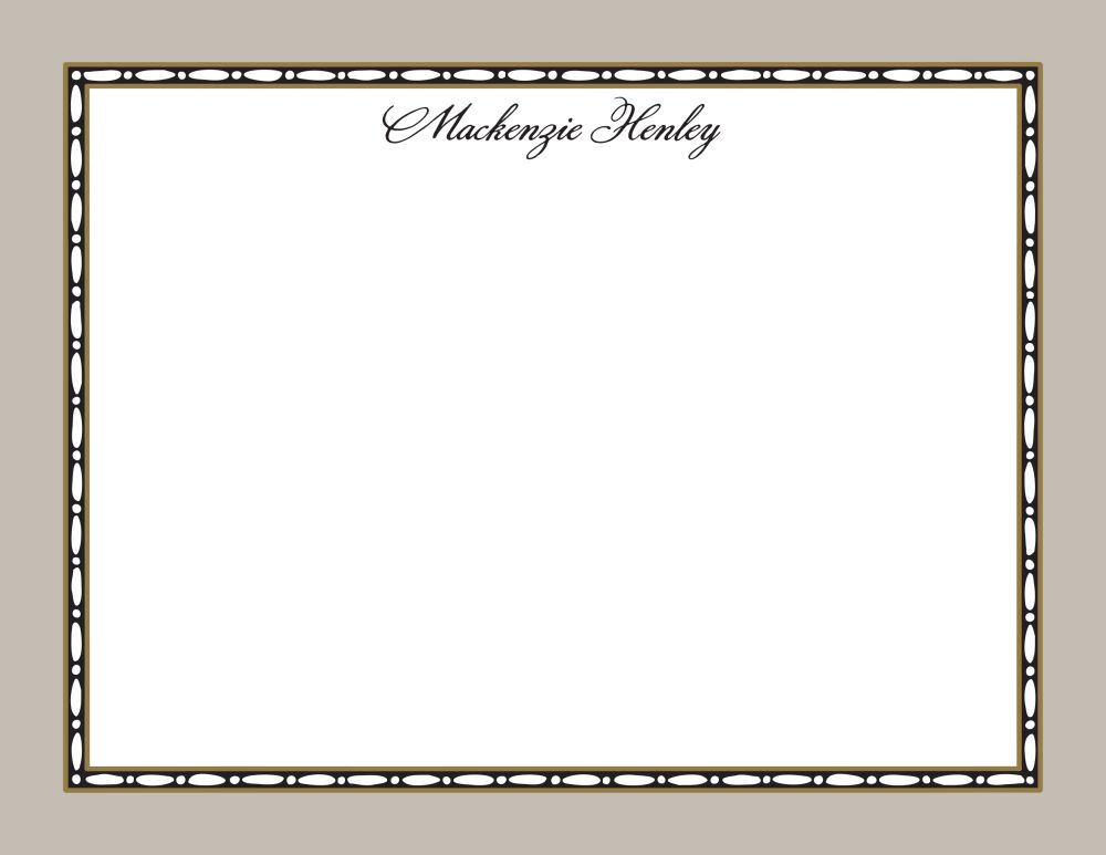 Rice Bead Border Taupe Flat Note