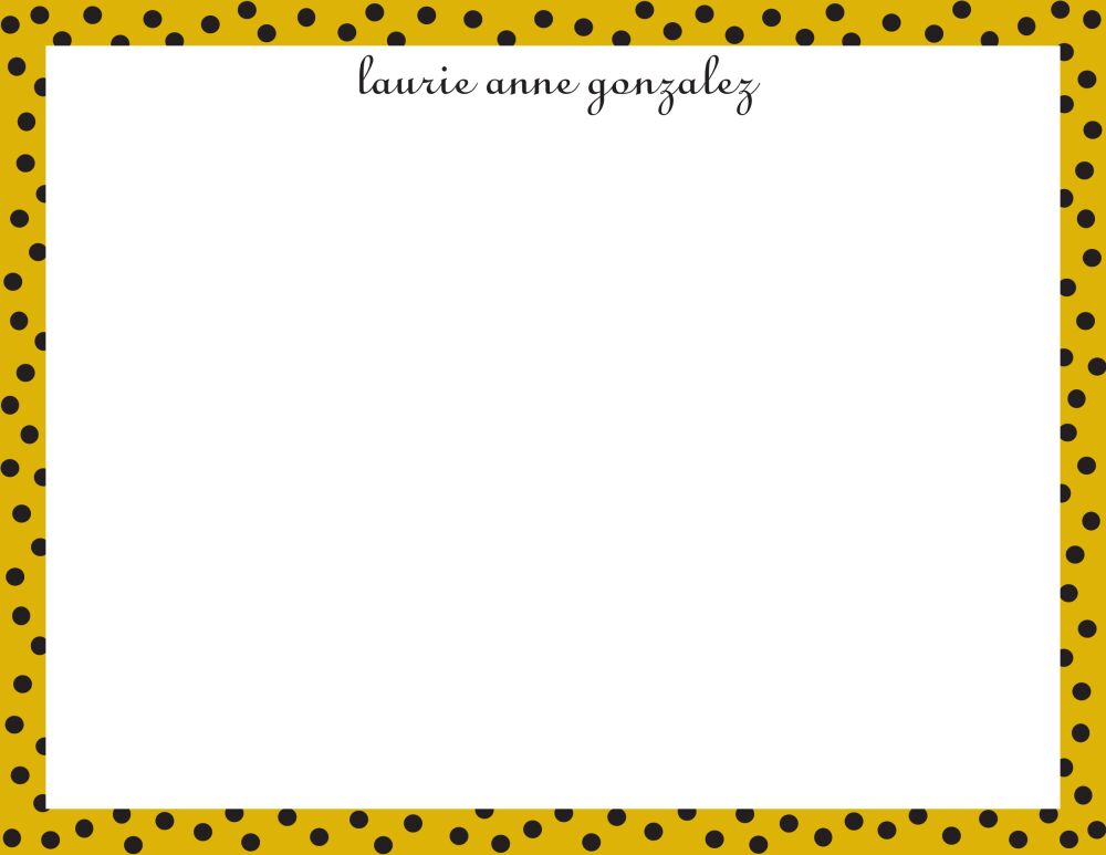 Dotted Edge Bright Gold & Black Flat Note