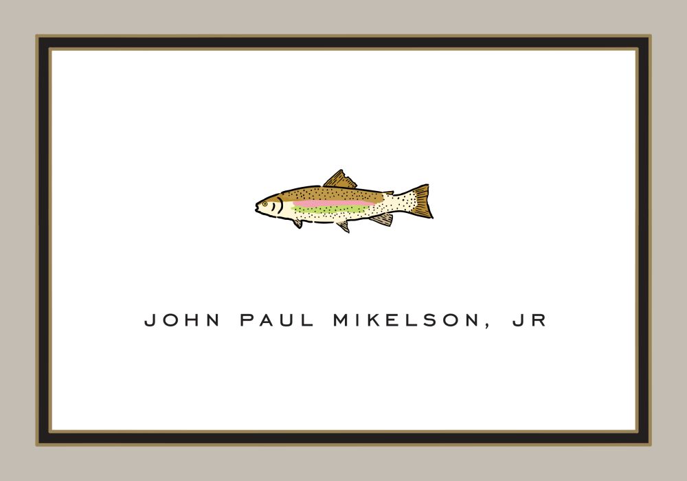 Taupe Edge & Black Border Folded Note