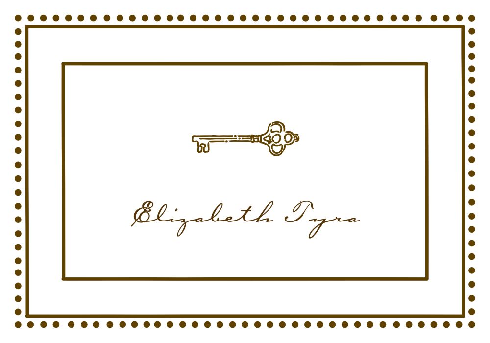 Antique Bead Border Chocolate Folded Note
