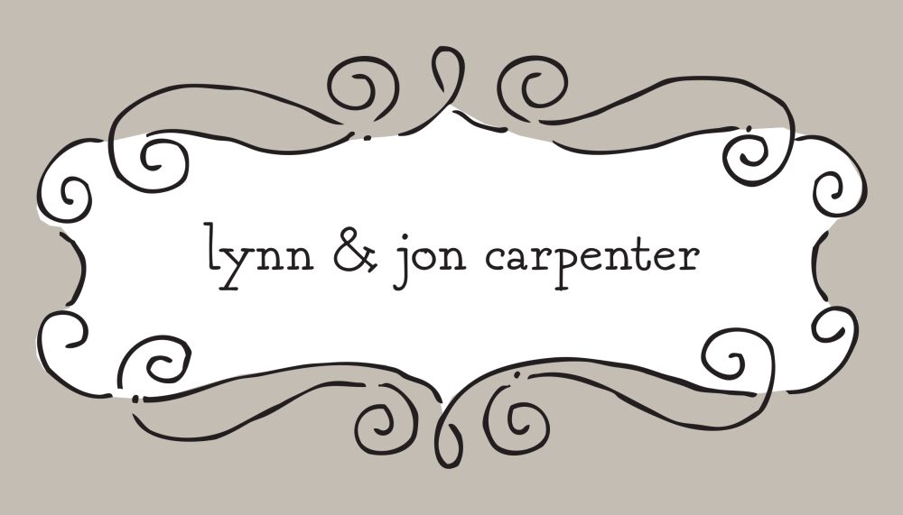 Curly Frame Taupe Flat Enclosure Card