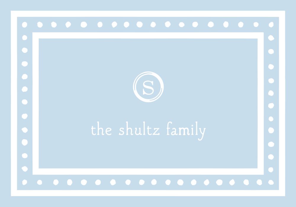 White Dotted Border Blue Folded Note