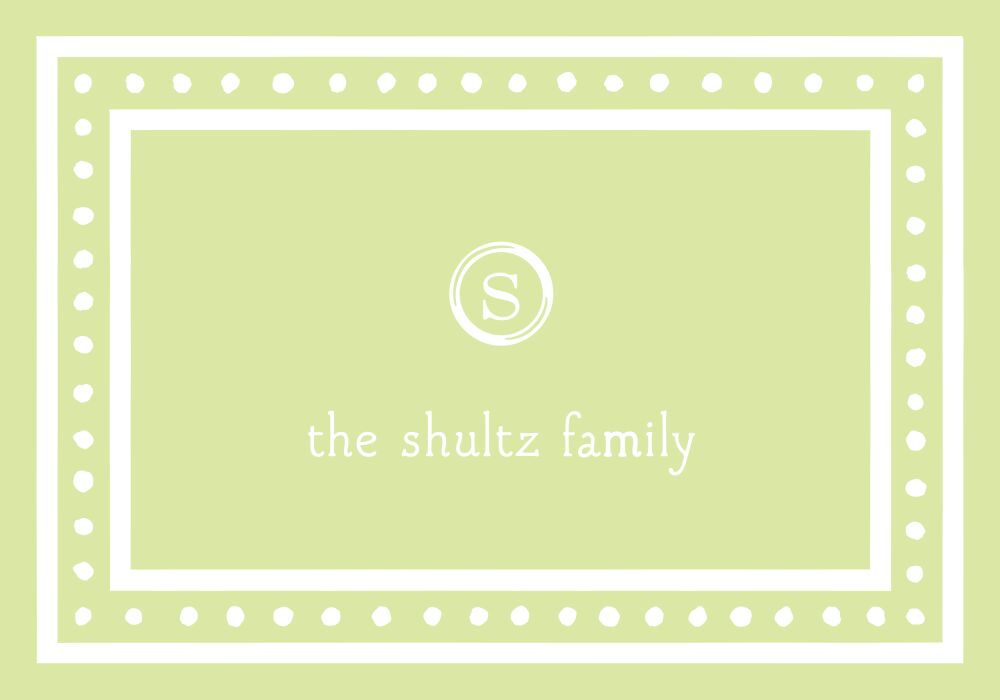 White Dotted Border Celadon Folded Note