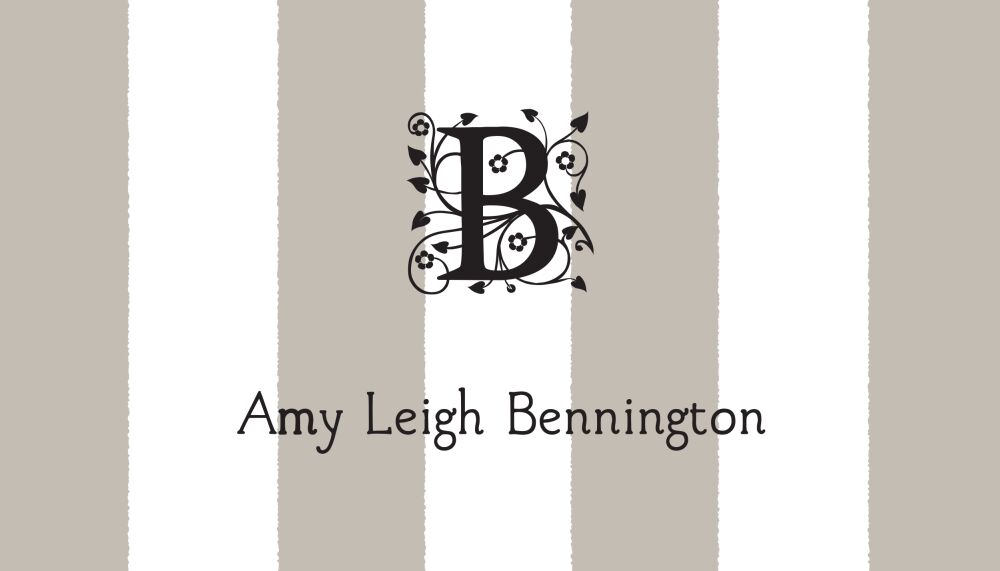 Classic Stripes Taupe Flat Enclosure Card