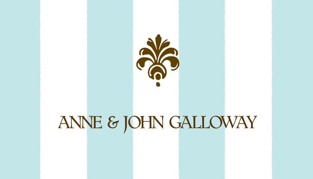 Classic Stripes Aqua Flat Enclosure Card