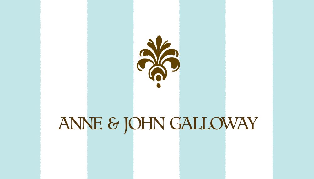 Classic Stripes Aqua Folded Enclosure Card