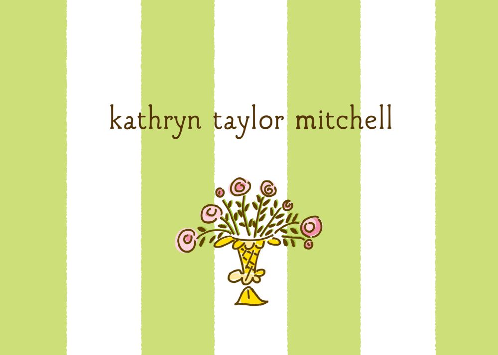Classic Stripes Celadon Folded Enclosure Card