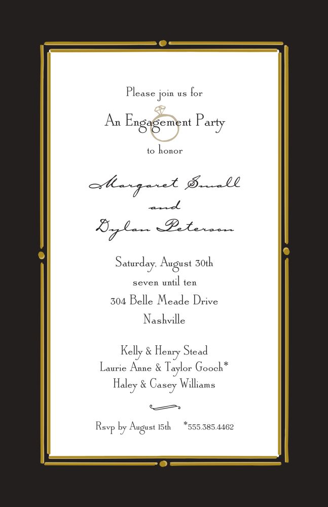 Vintage Frame Black Invitation