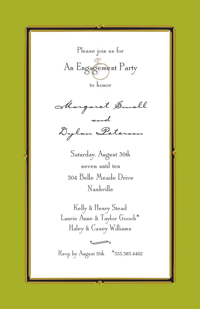 Vintage Frame Olive Invitation