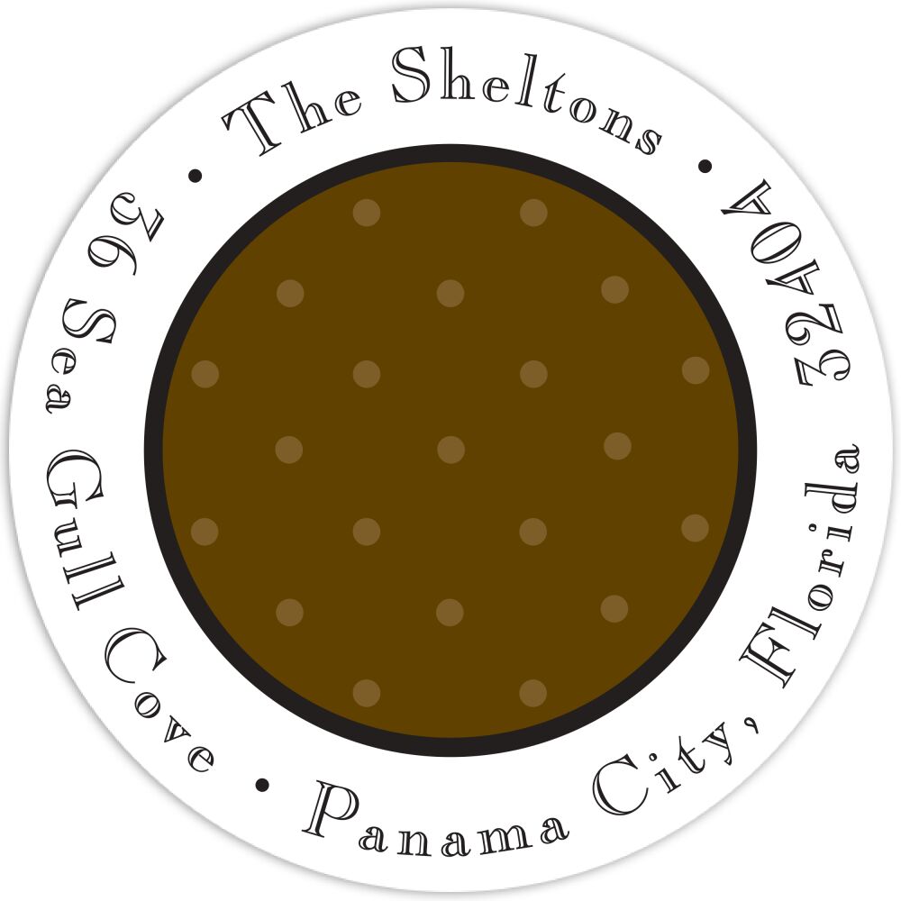 Tiny Dots Chocolate On Chocolate Round Address Sticker