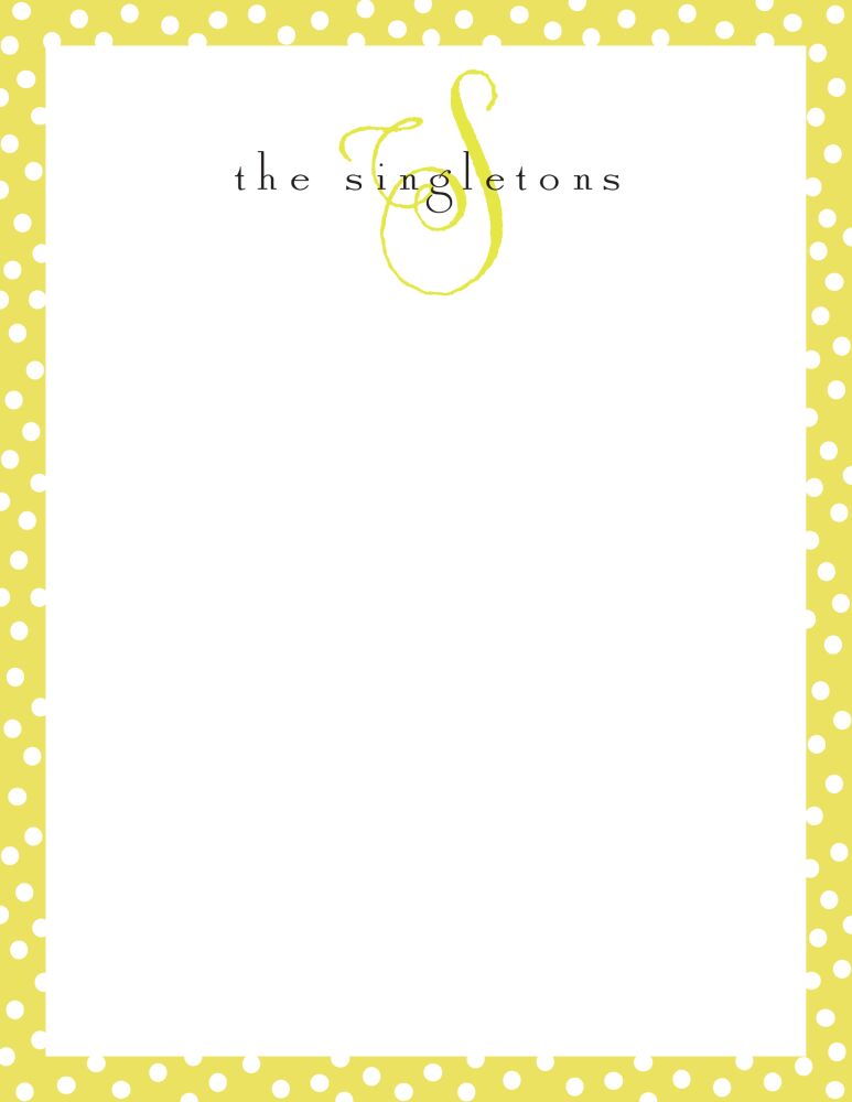 Dotted Edge Limeade And White Notepad