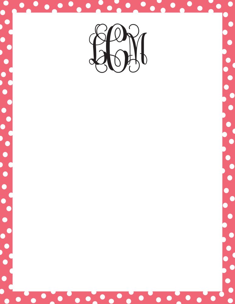 Dotted Edge Coral And White Notepad