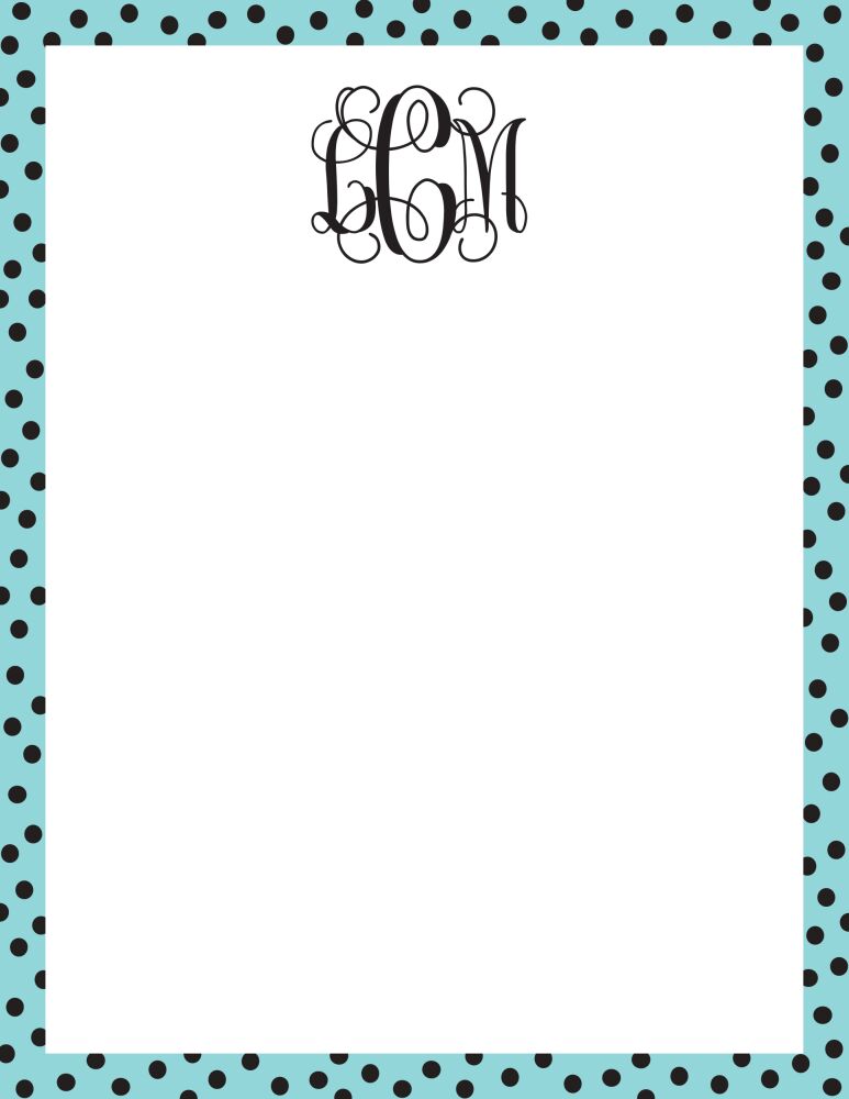 Dotted Edge Aqua And Black Notepad