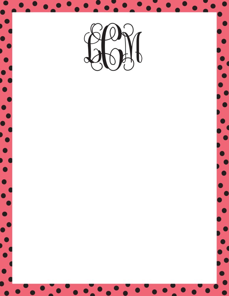 Dotted Edge Coral And Black Notepad