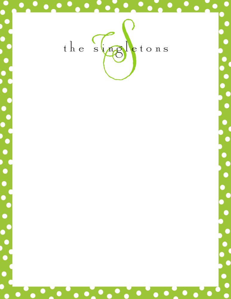 Dotted Edge Lime And White Notepad