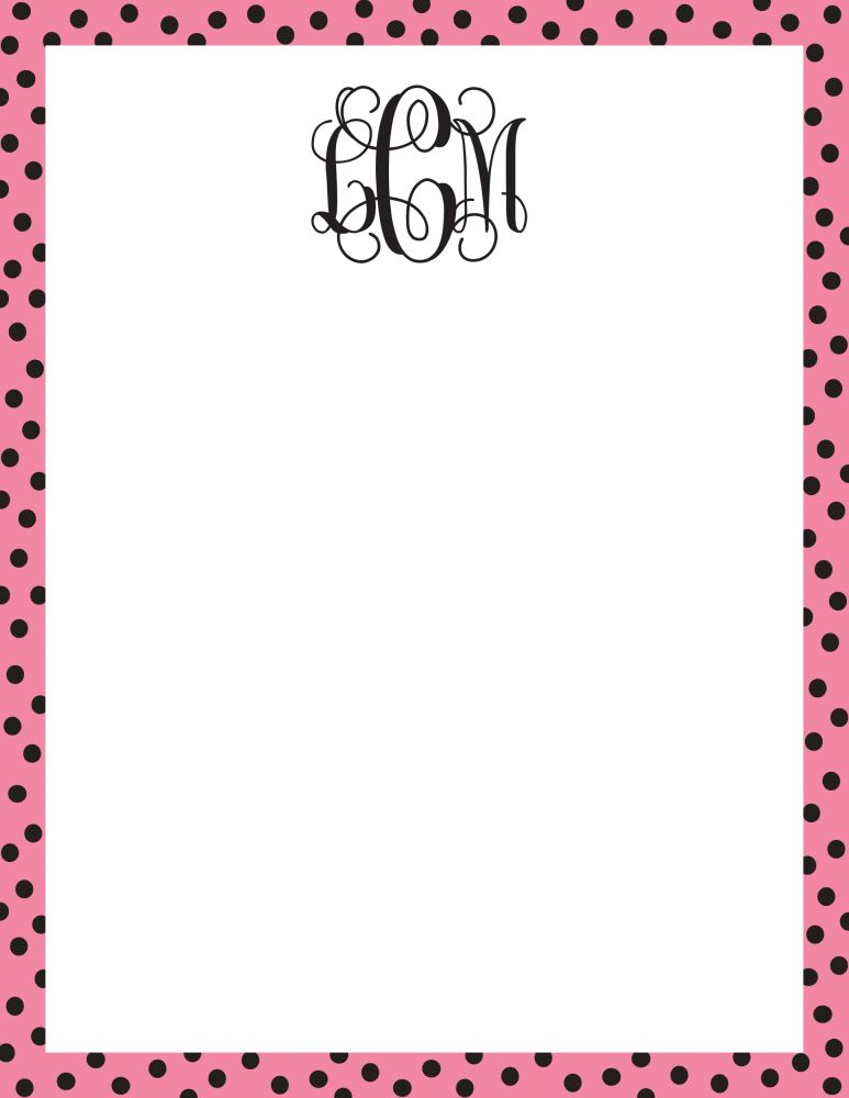 Dotted Edge Deep Pink And Black Notepad