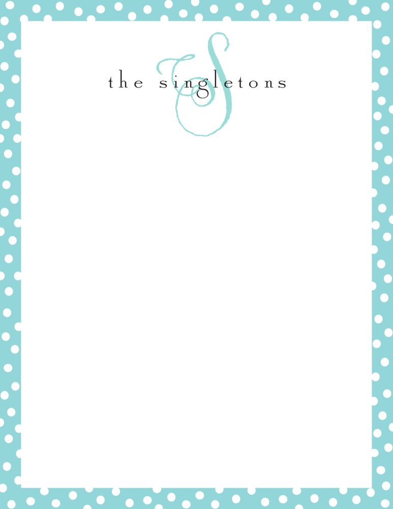 Dotted Edge Aqua And White Notepad