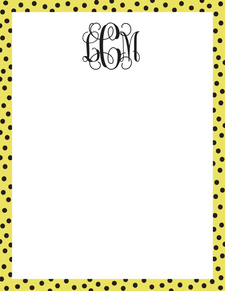 Dotted Edge Limeade And Black Notepad