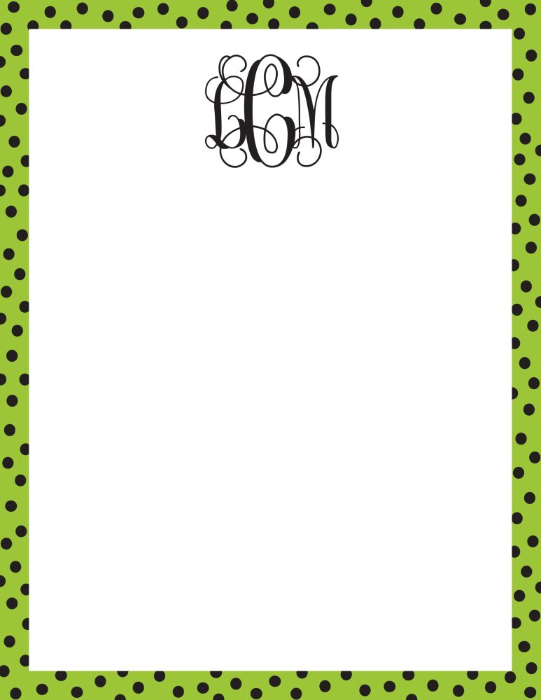 Dotted Edge Lime And Black Notepad