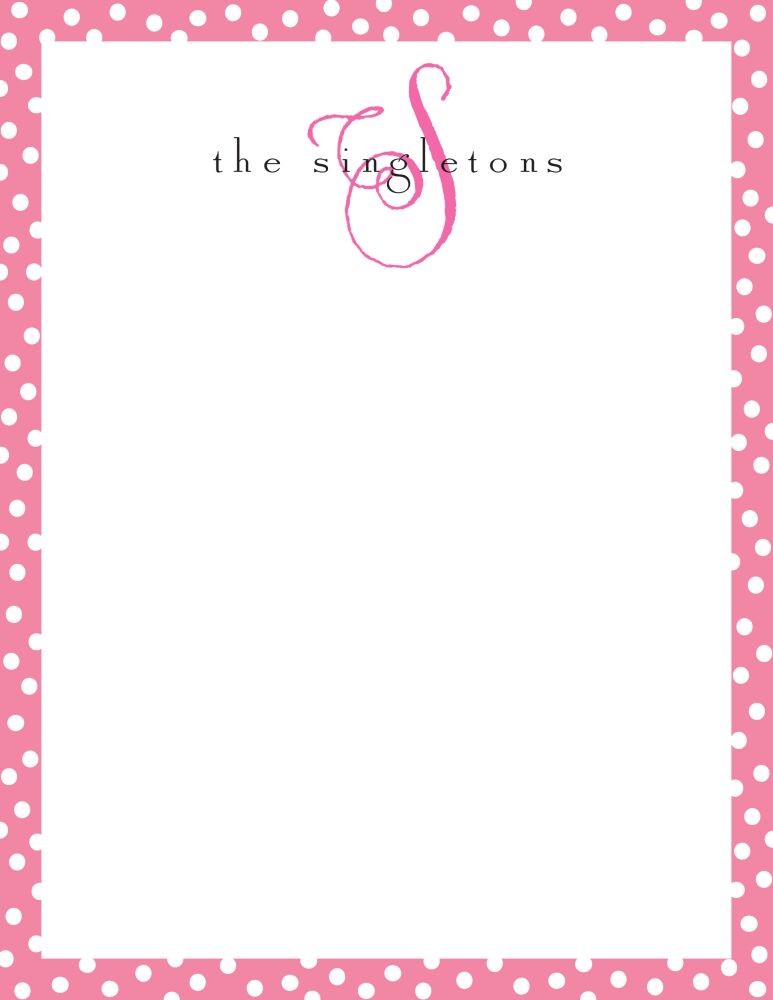 Dotted Edge Deep Pink And White Notepad
