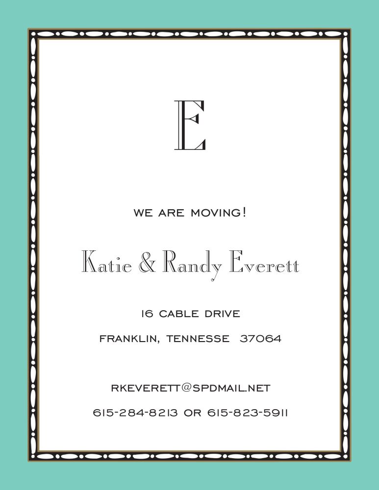 Rice Bead Border Dark Aqua Invitation