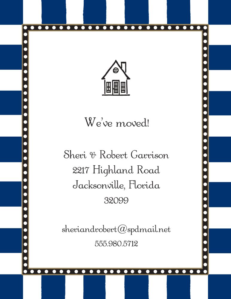 Fun Stripes Navy Invitation