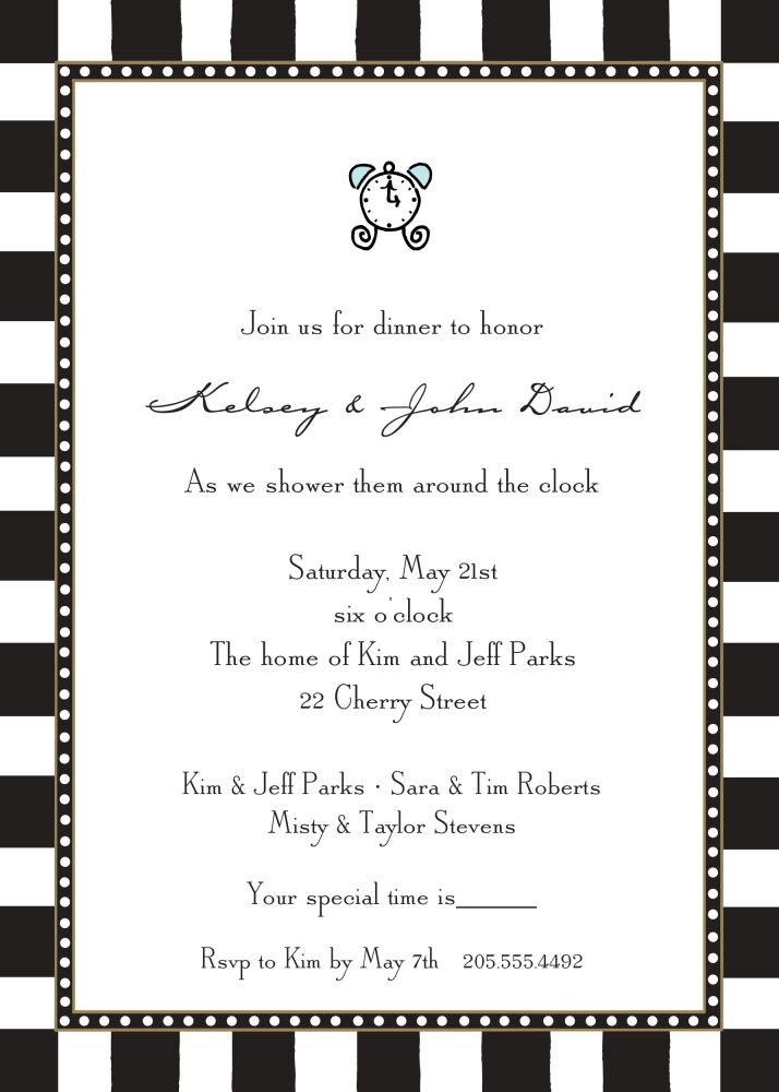 Fun Stripes Black Invitation