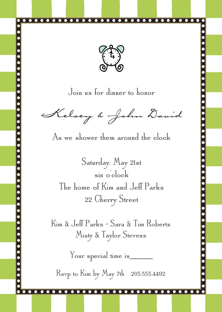 Fun Stripes Lime Invitation