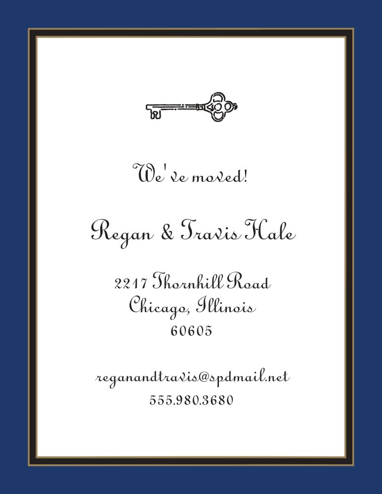 Navy Edge & Black Border Invitation