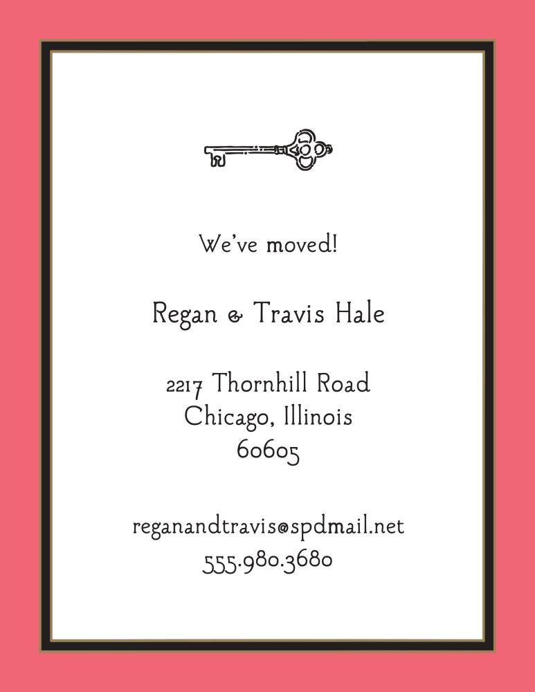 Coral Edge & Black Border Invitation