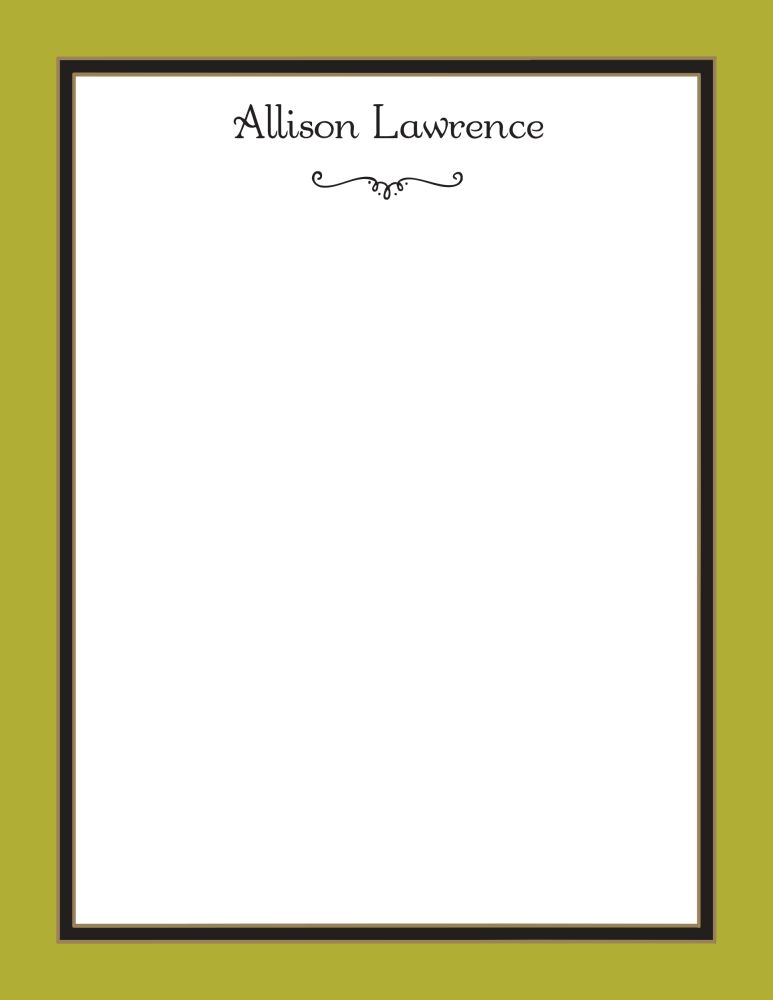 Olive Edge & Black Border Notepad