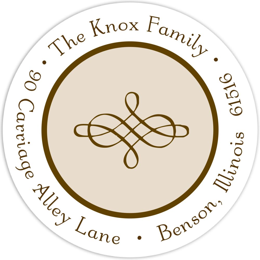 Simple Latte & Chocolate Round Return Address Sticker