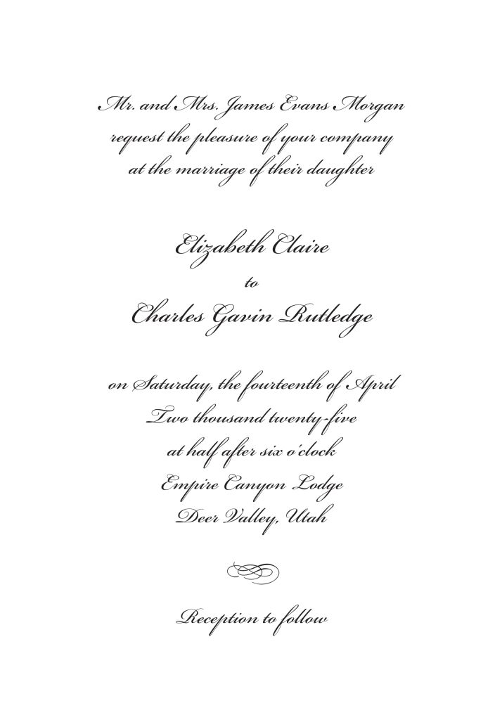 Classic White Invitation