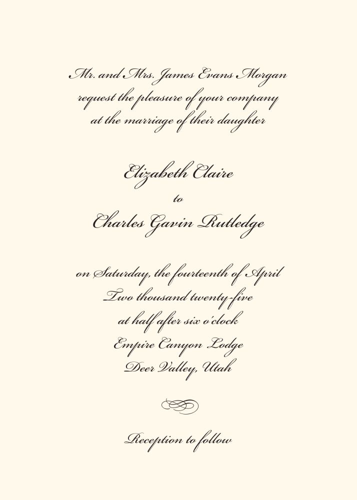 Classic Ecru Invitation