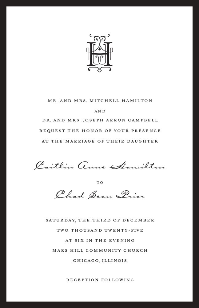 Classic Edge Black Invitation