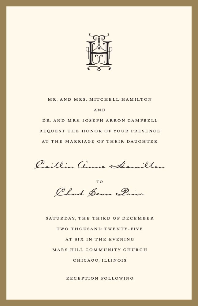Classic Edge Gold Invitation
