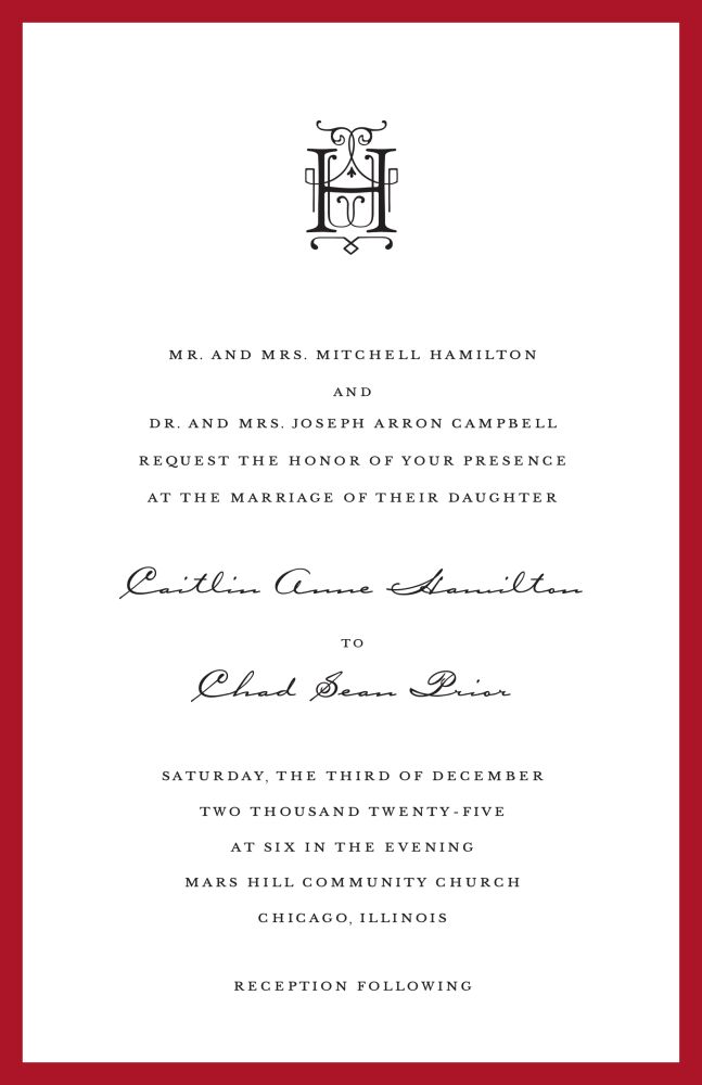 Classic Edge Red Invitation