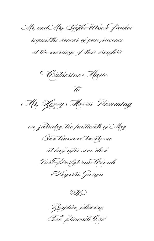 Classic White Invitation