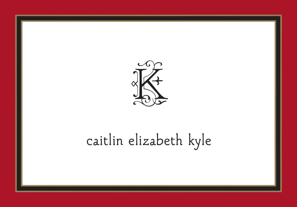 Red Edge & Black Border Folded Note