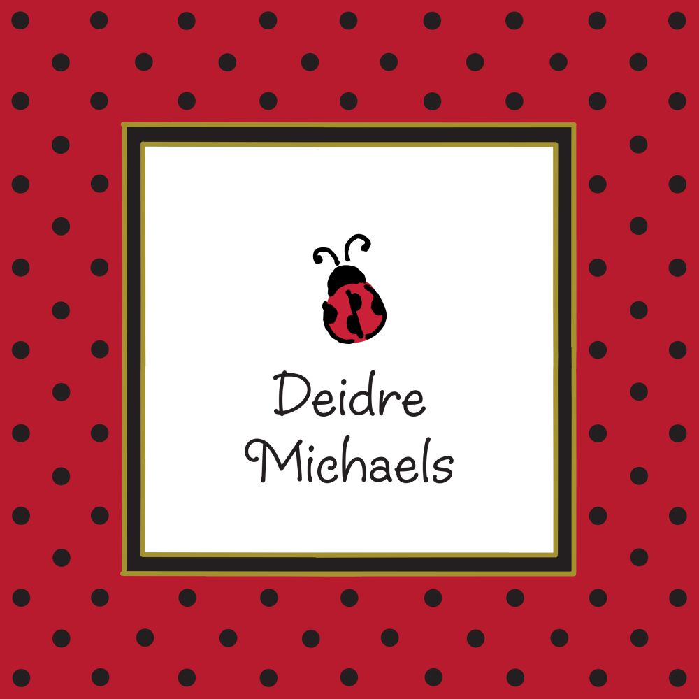 Black Dots Red Gift Sticker