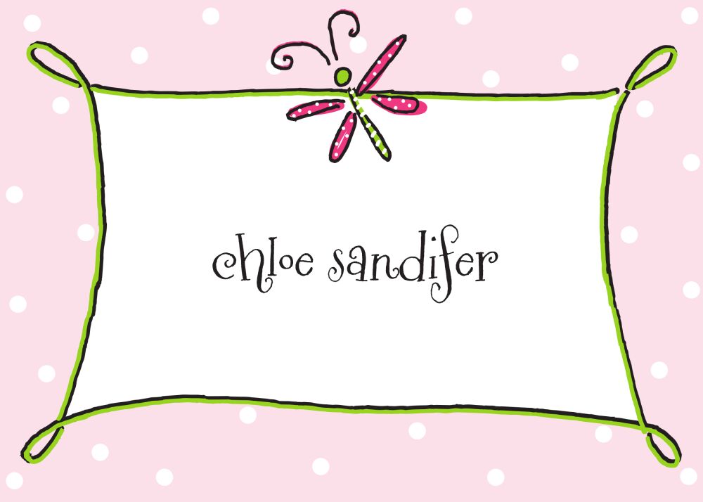 Pink Dragonfly Flat Enclosure Card