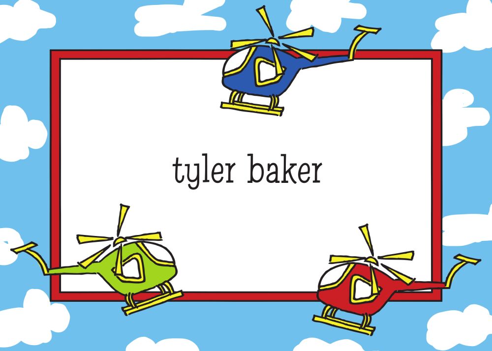 Helicopters Flat Enclosure Card
