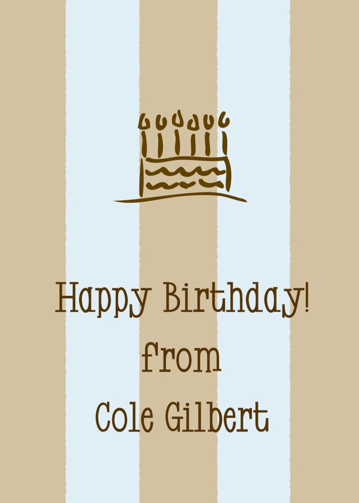 Classic Stripes Blue & Chocolate Gift Sticker
