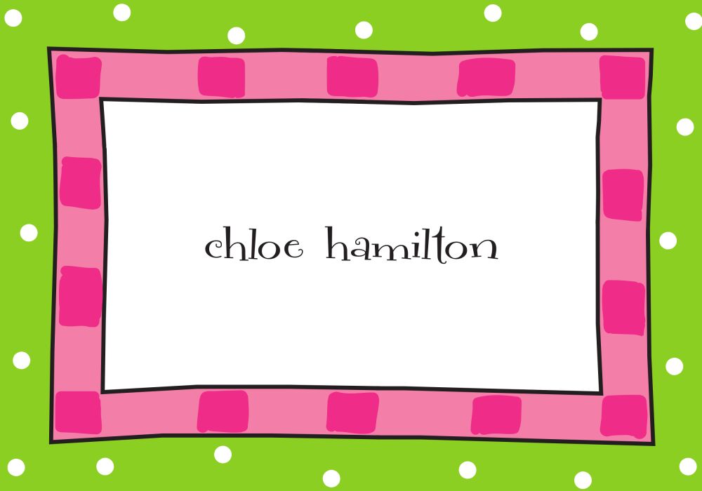 Cool Checks Hot Pink & Lime Folded Note