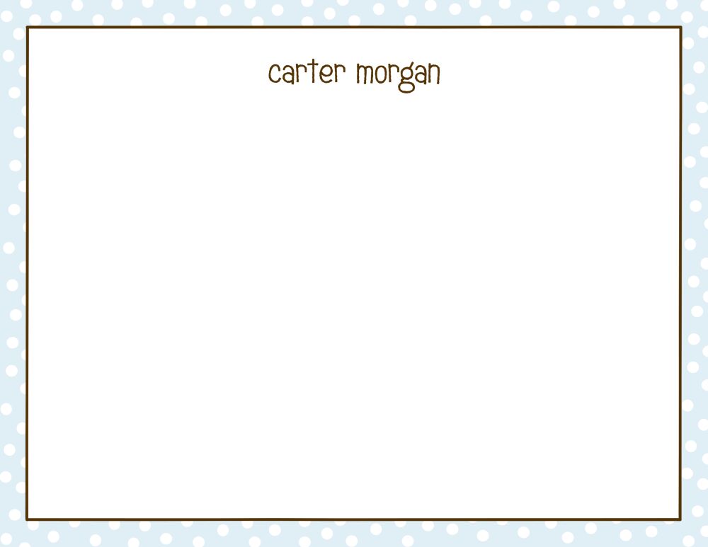 Dotted Edge Blue & Chocolate Flat Note