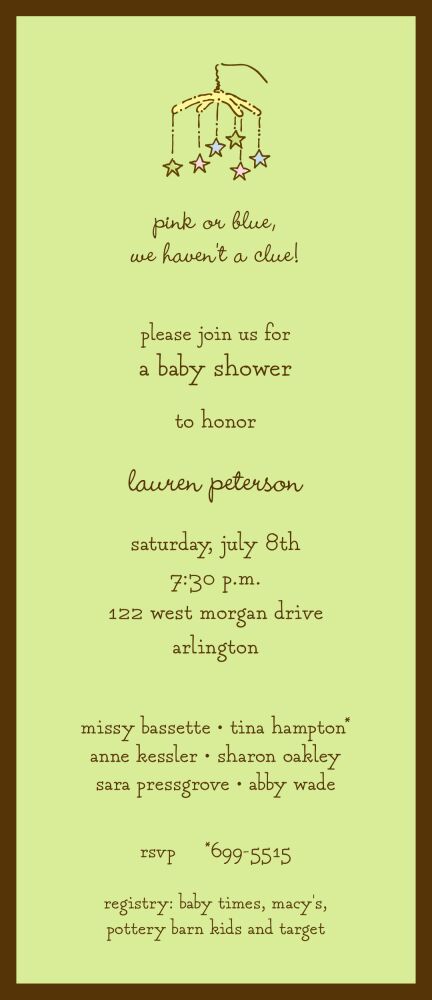 Classic Edge Chocolate On Lime Invitation