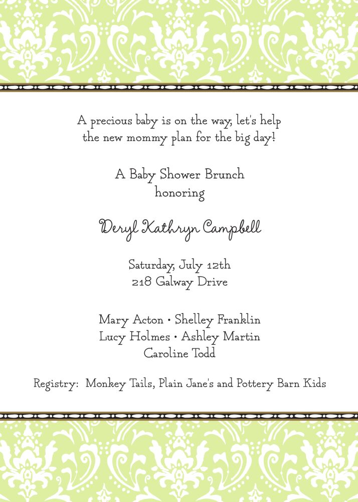 Damask Lime Invitation