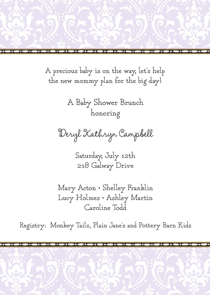 Damask Lavender Invitation
