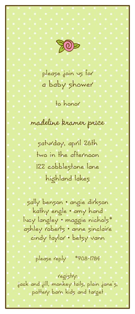 Sweet Dots Lime Invitation
